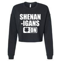 Shenanigans On Drink Mode St. Patrick's Day Clover Cropped Pullover Crew
