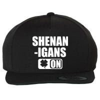 Shenanigans On Drink Mode St. Patrick's Day Clover Wool Snapback Cap