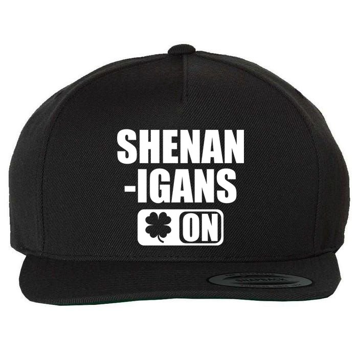 Shenanigans On Drink Mode St. Patrick's Day Clover Wool Snapback Cap