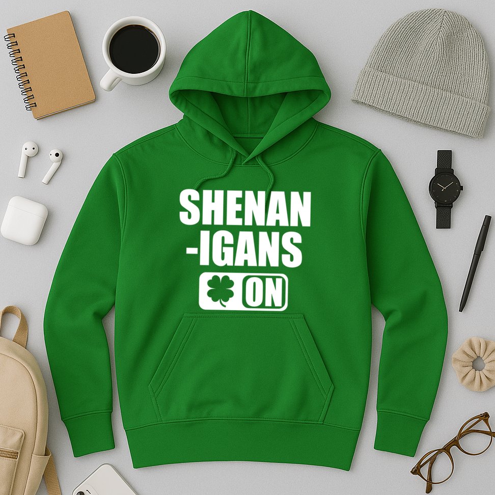 Shenanigans On Drink Mode St. Patrick's Day Clover Hoodie