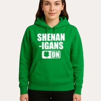 Shenanigans On Drink Mode St. Patrick's Day Clover Hoodie