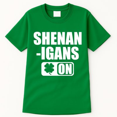 Shenanigans On Drink Mode St. Patrick's Day Clover Tall T-Shirt