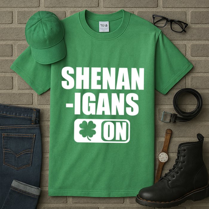 Shenanigans On Drink Mode St. Patrick's Day Clover Tall T-Shirt