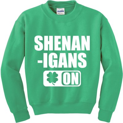 Shenanigans On Drink Mode St. Patrick's Day Clover Kids Sweatshirt