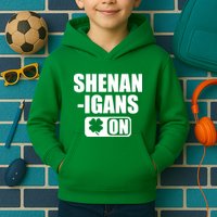 Shenanigans On Drink Mode St. Patrick's Day Clover Kids Hoodie