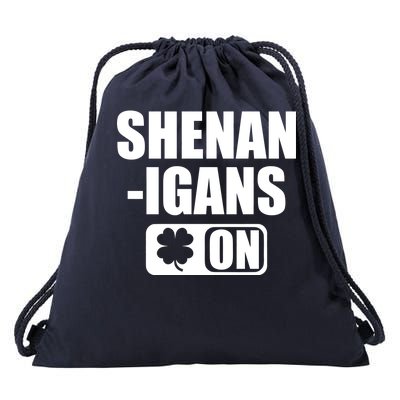 Shenanigans On Drink Mode St. Patrick's Day Clover Drawstring Bag