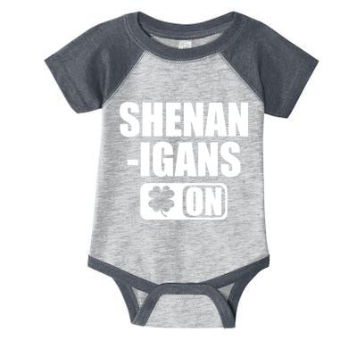 Shenanigans On Drink Mode St. Patrick's Day Clover Infant Baby Jersey Bodysuit
