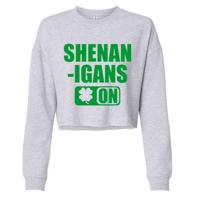 Shenanigans On Drink Mode St. Patrick's Day Clover Cropped Pullover Crew