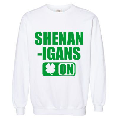 Shenanigans On Drink Mode St. Patrick's Day Clover Garment-Dyed Sweatshirt