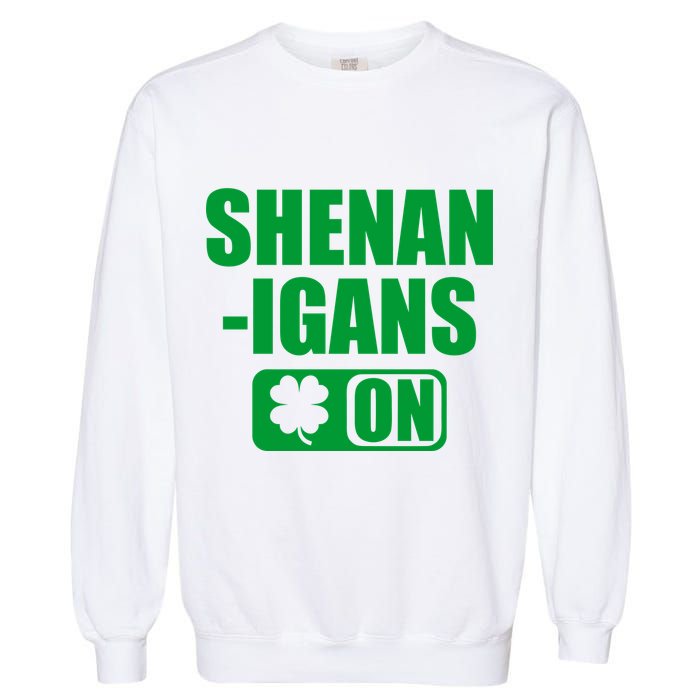 Shenanigans On Drink Mode St. Patrick's Day Clover Garment-Dyed Sweatshirt