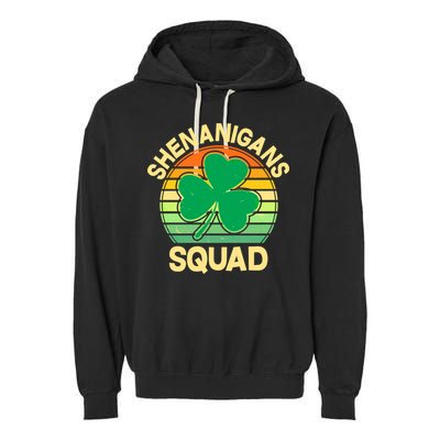 Shenanigans Squad Shamrock St Patricks Day Garment-Dyed Fleece Hoodie