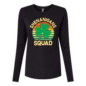 Shenanigans Squad Shamrock St Patricks Day Womens Cotton Relaxed Long Sleeve T-Shirt