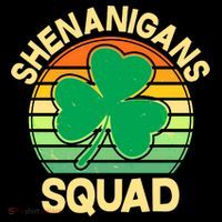 Shenanigans Squad Shamrock St Patricks Day Drawstring Bag