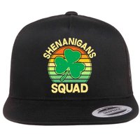 Shenanigans Squad Shamrock St Patricks Day Flat Bill Trucker Hat
