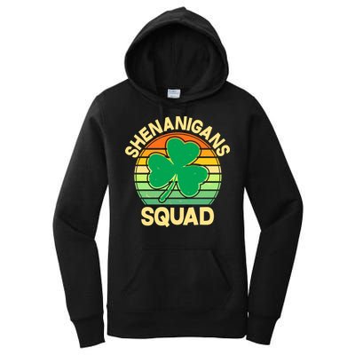Shenanigans Squad Shamrock St Patricks Day Women's Pullover Hoodie