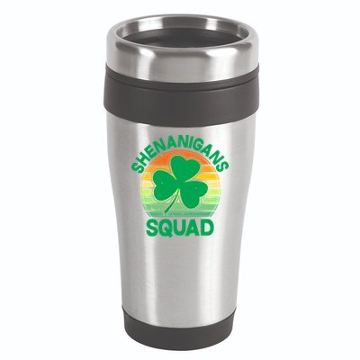 Shenanigans Squad Shamrock St Patricks Day 16oz Travel Tumbler