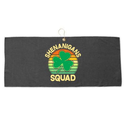 Shenanigans Squad Shamrock St Patricks Day Large Microfiber Waffle Golf Towel