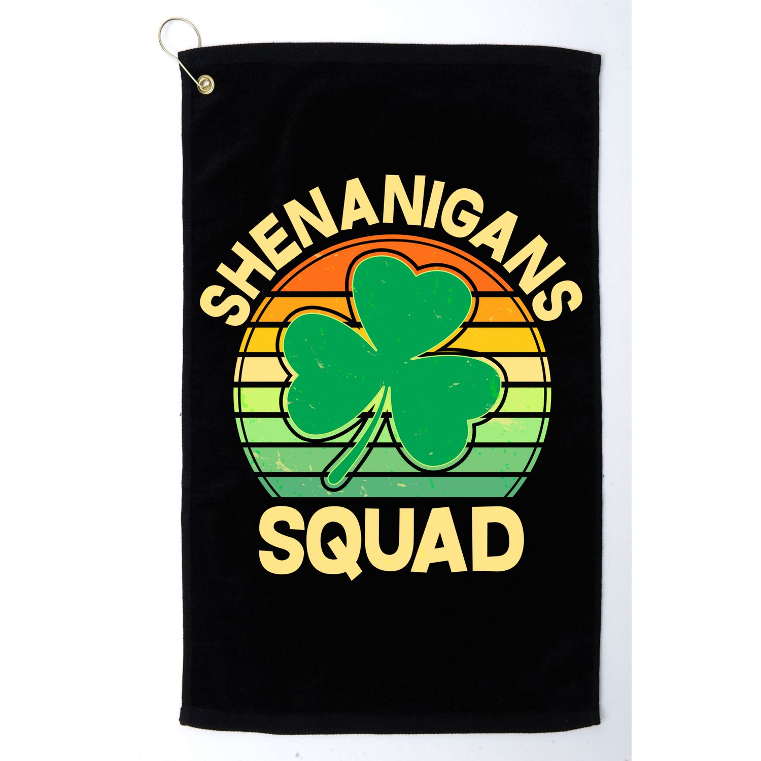 Shenanigans Squad Shamrock St Patricks Day Golf Towel
