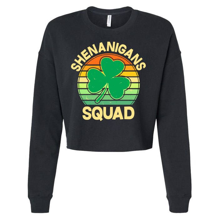 Shenanigans Squad Shamrock St Patricks Day Cropped Pullover Crew
