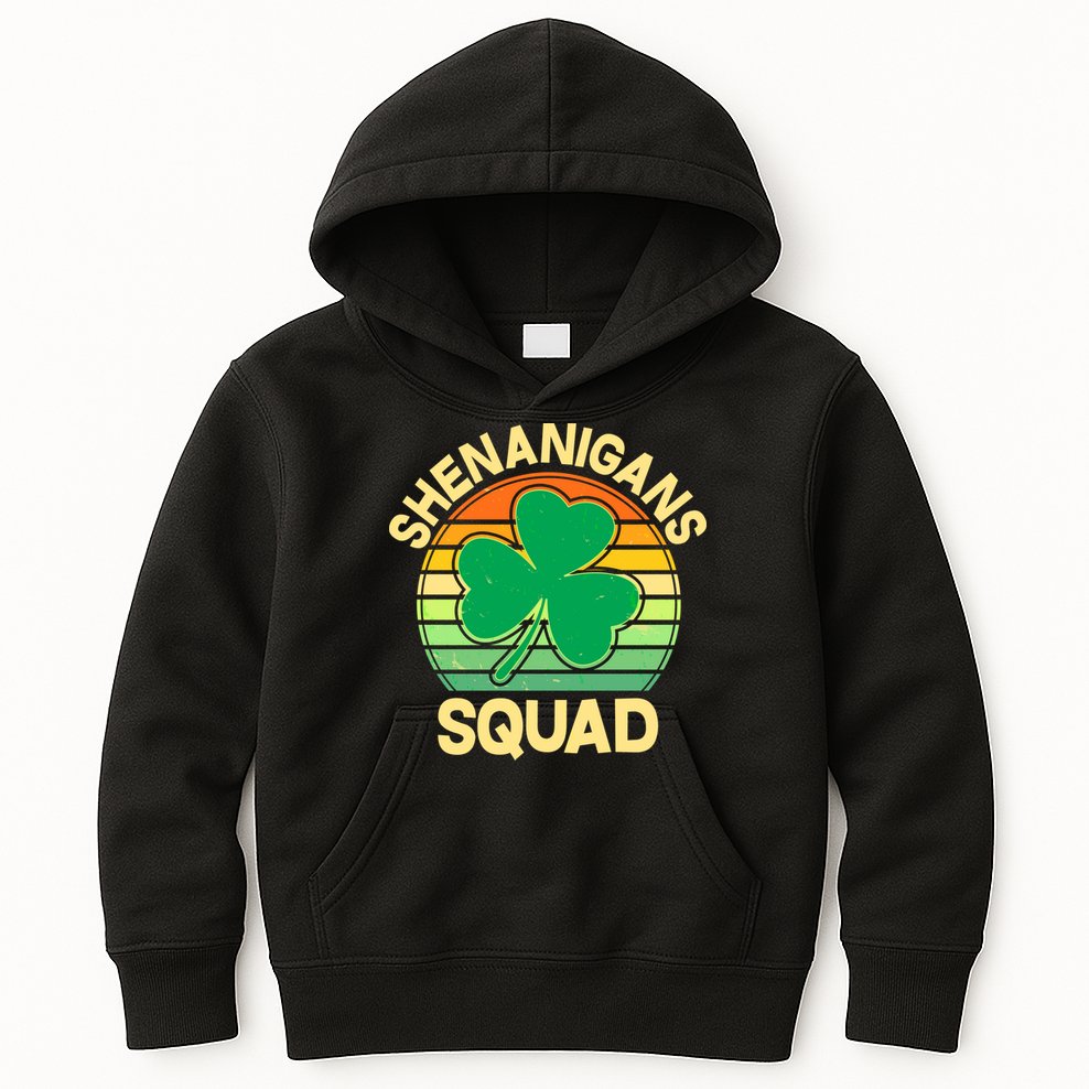 Shenanigans Squad Shamrock St Patricks Day Kids Hoodie