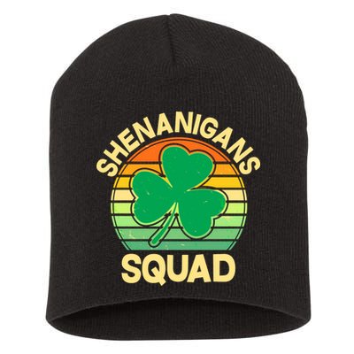 Shenanigans Squad Shamrock St Patricks Day Short Acrylic Beanie