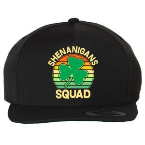 Shenanigans Squad Shamrock St Patricks Day Wool Snapback Cap