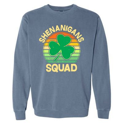 Shenanigans Squad Shamrock St Patricks Day Garment-Dyed Sweatshirt