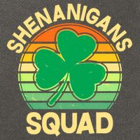 Shenanigans Squad Shamrock St Patricks Day Cotton Canvas Backpack
