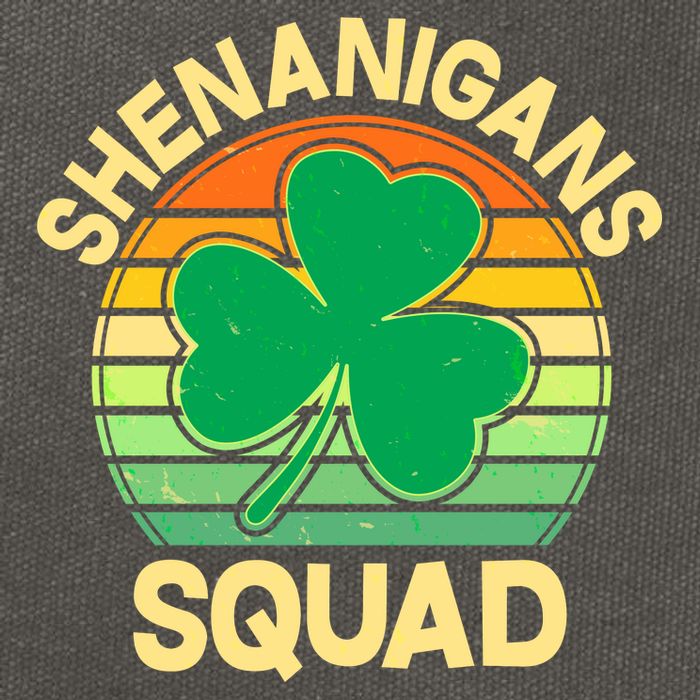 Shenanigans Squad Shamrock St Patricks Day Cotton Canvas Backpack