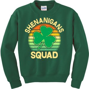 Shenanigans Squad Shamrock St Patricks Day Kids Sweatshirt