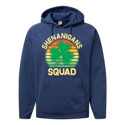 Shenanigans Squad Shamrock St Patricks Day Performance Fleece Hoodie