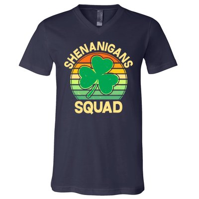 Shenanigans Squad Shamrock St Patricks Day V-Neck T-Shirt