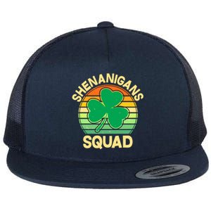 Shenanigans Squad Shamrock St Patricks Day Flat Bill Trucker Hat