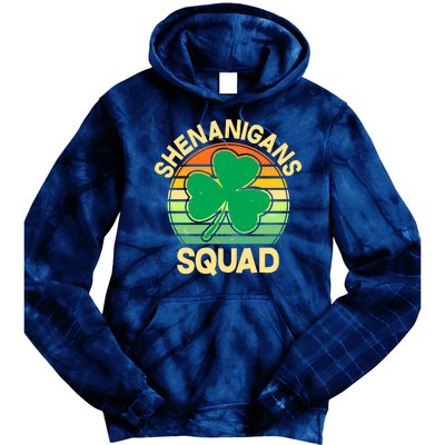 Shenanigans Squad Shamrock St Patricks Day Tie Dye Hoodie