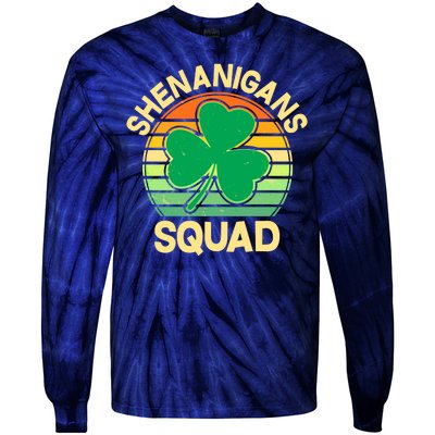 Shenanigans Squad Shamrock St Patricks Day Tie-Dye Long Sleeve Shirt