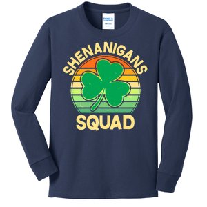 Shenanigans Squad Shamrock St Patricks Day Kids Long Sleeve Shirt