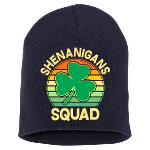 Shenanigans Squad Shamrock St Patricks Day Short Acrylic Beanie