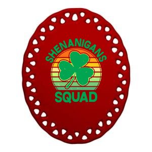 Shenanigans Squad Shamrock St Patricks Day Ceramic Oval Ornament