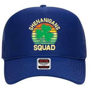 Shenanigans Squad Shamrock St Patricks Day High Crown Mesh Back Trucker Hat