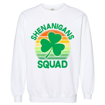 Shenanigans Squad Shamrock St Patricks Day Garment-Dyed Sweatshirt
