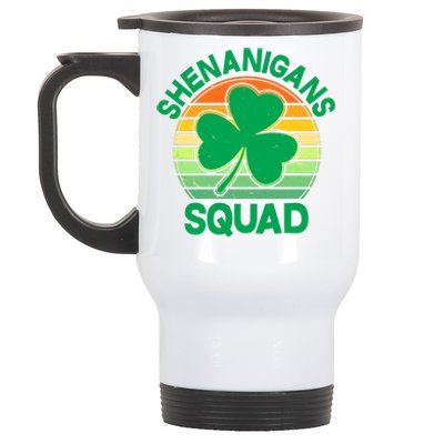 Shenanigans Squad Shamrock St Patricks Day Stainless Steel Travel Mug