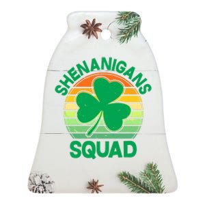 Shenanigans Squad Shamrock St Patricks Day Ceramic Bell Ornament