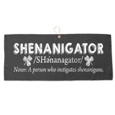 Shenanigator A Person Who Instigates Shenanigans Large Microfiber Waffle Golf Towel