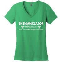 Shenanigator A Person Who Instigates Shenanigans Women's V-Neck T-Shirt