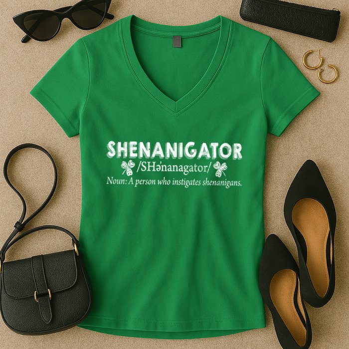 Shenanigator A Person Who Instigates Shenanigans Women's V-Neck T-Shirt