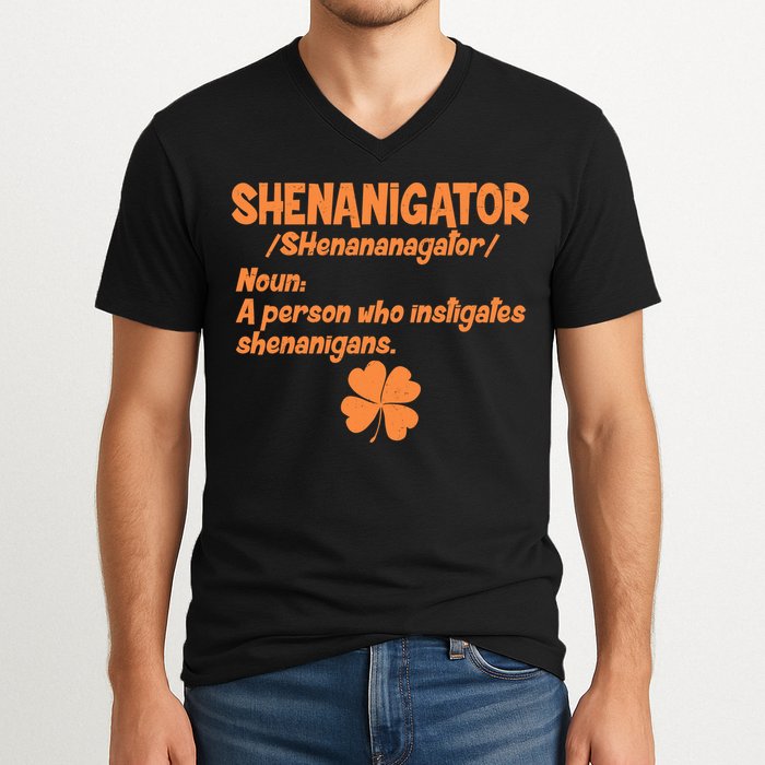 Shenanigator Definition Person Instigates Shenanigans  V-Neck T-Shirt