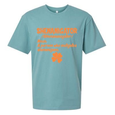 Shenanigator Definition Person Instigates Shenanigans  Sueded Cloud Jersey T-Shirt