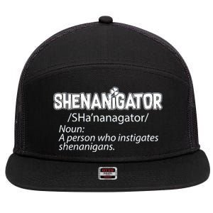 Shenanigator Funny St. Patrick's Day 7 Panel Mesh Trucker Snapback Hat