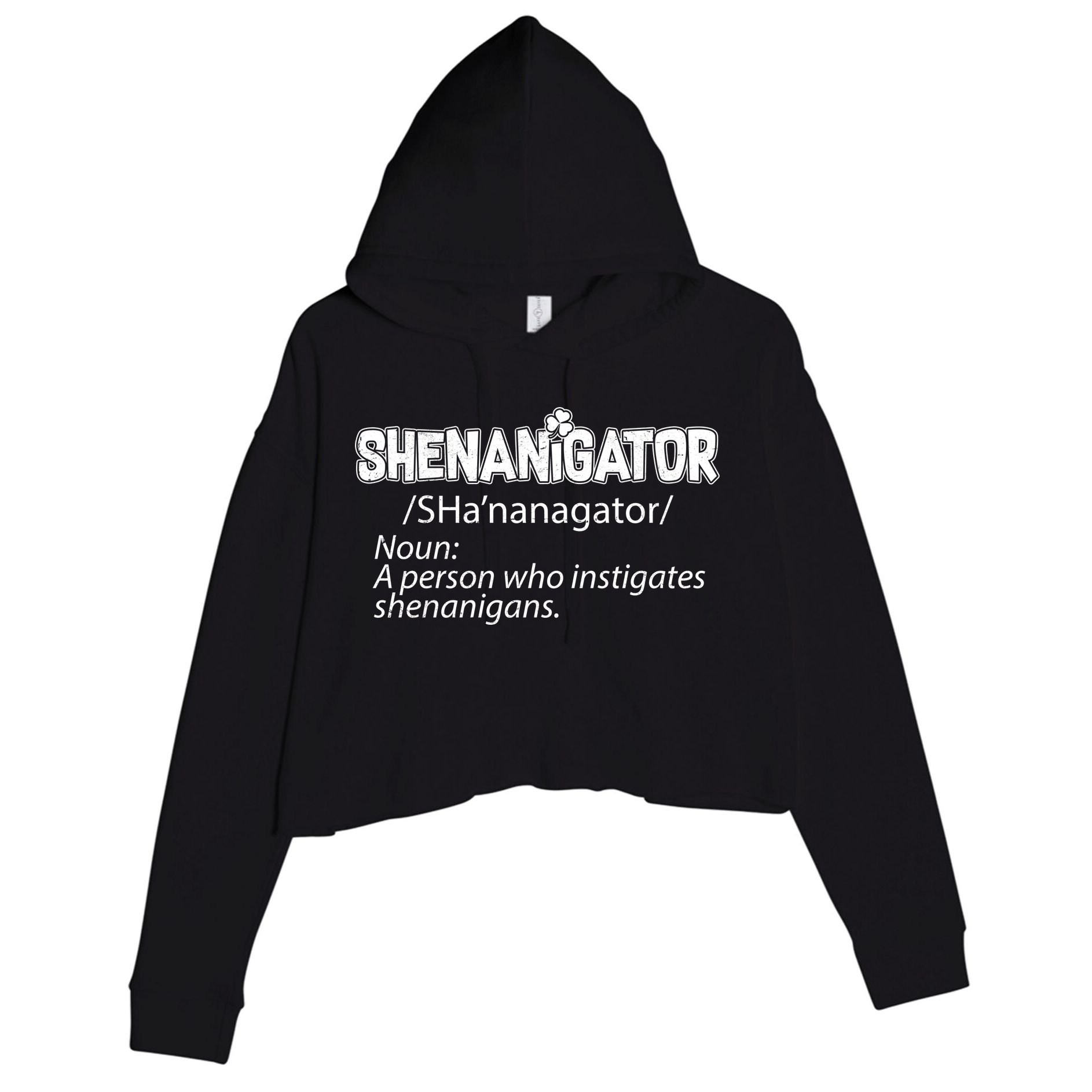 Shenanigator Funny St. Patrick's Day Crop Fleece Hoodie