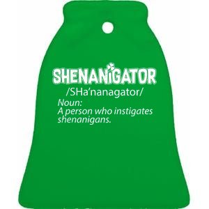 Shenanigator Funny St. Patrick's Day Ceramic Bell Ornament